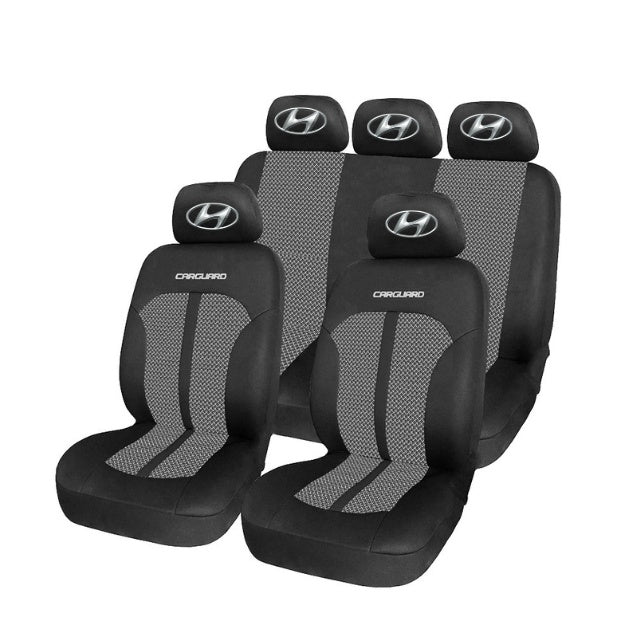 Set Huse Scaune Universale Premium Carguard Personalizate cu Hyundai – Negru/Gri