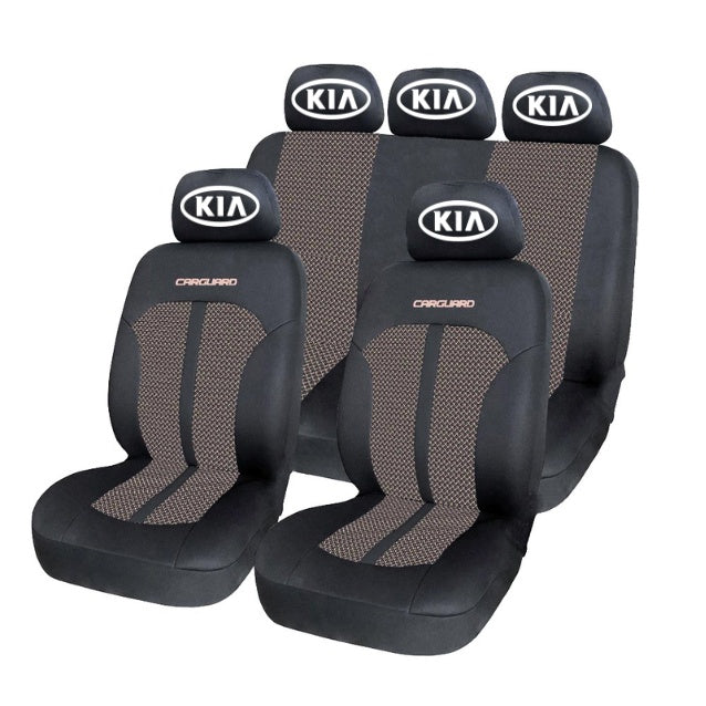 Set Huse Scaune Universale Premium Carguard Personalizate cu Kia – Negru/Bej