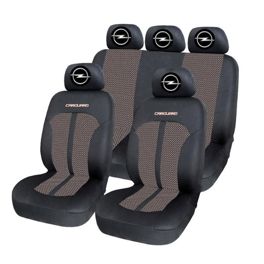 Set Huse Scaune Universale Premium Carguard Personalizate cu Opel – Negru/Bej