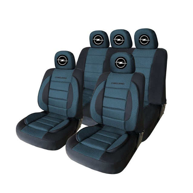 Set Huse Scaune Universale Premium Carguard Personalizate cu Opel – Negru/Albastru