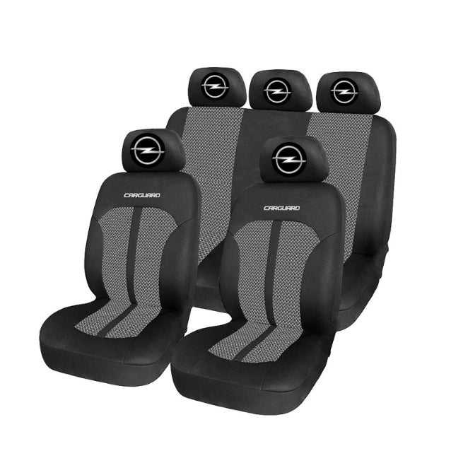 Set Huse Scaune Universale Premium Carguard Personalizate cu Opel – Negru/Gri