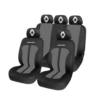 Set Huse Scaune Universale Premium Carguard Personalizate cu Renault – Negru/Gri
