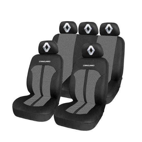Set Huse Scaune Universale Premium Carguard Personalizate cu Renault – Negru/Gri