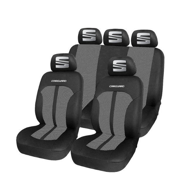 Set Huse Scaune Universale Premium Carguard Personalizate cu Seat – Negru/Gri
