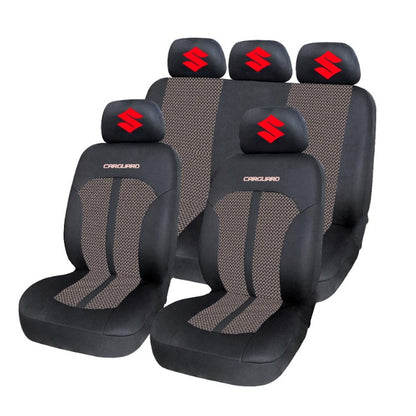 Set Huse Scaune Universale Premium Carguard Personalizate cu Suzuki – Negru/Bej