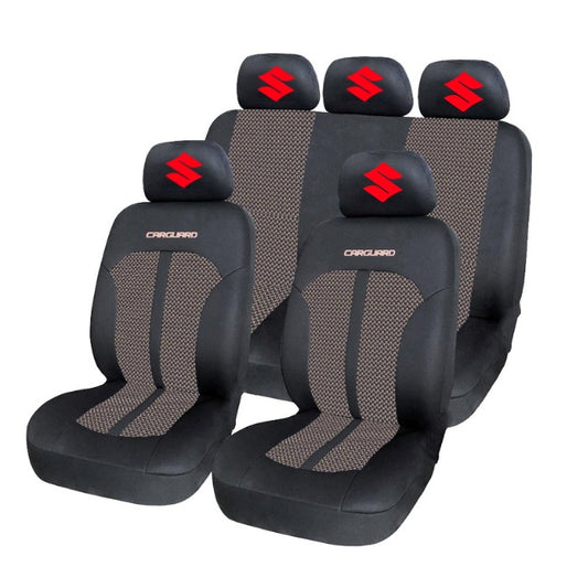 Set Huse Scaune Universale Premium Carguard Personalizate cu Suzuki – Negru/Bej