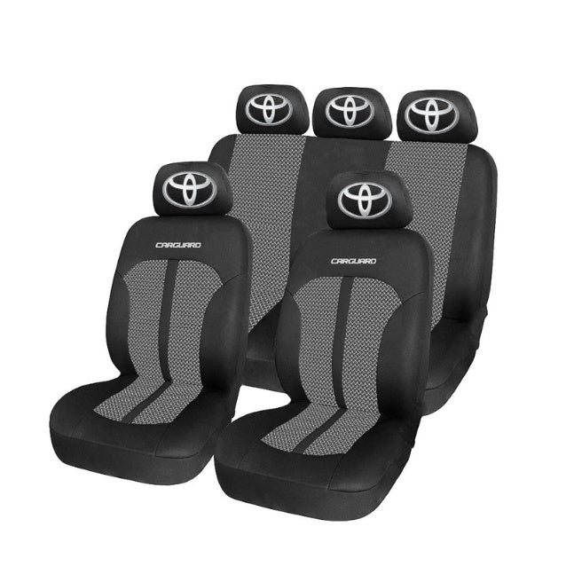 Set Huse Scaune Universale Premium Carguard Personalizate cu Toyota – Negru/Gri