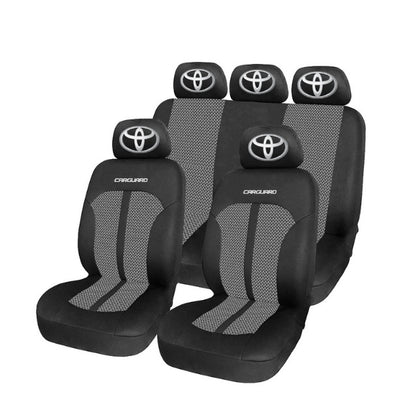 Set Huse Scaune Universale Premium Carguard Personalizate cu Toyota – Negru/Gri