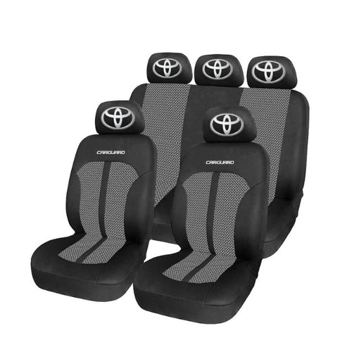 Set Huse Scaune Universale Premium Carguard Personalizate cu Toyota – Negru/Gri