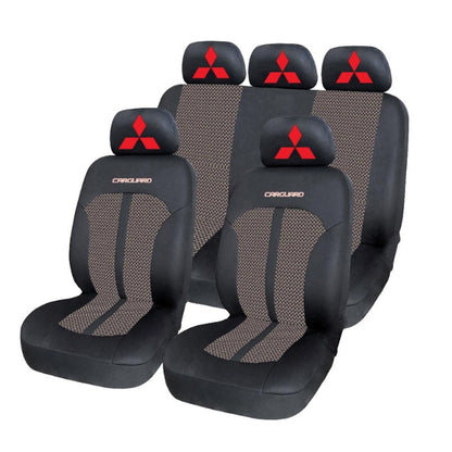 Set Huse Scaune Universale Premium Carguard Personalizate cu Mitsubishi – Negru/Bej