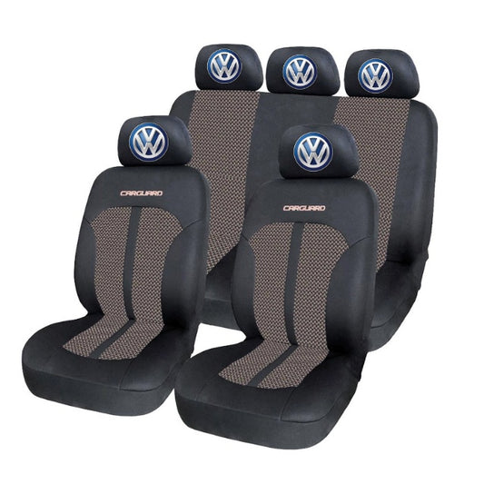 Set Huse Scaune Universale Premium Carguard Personalizate cu Volkswagen – Negru/Bej