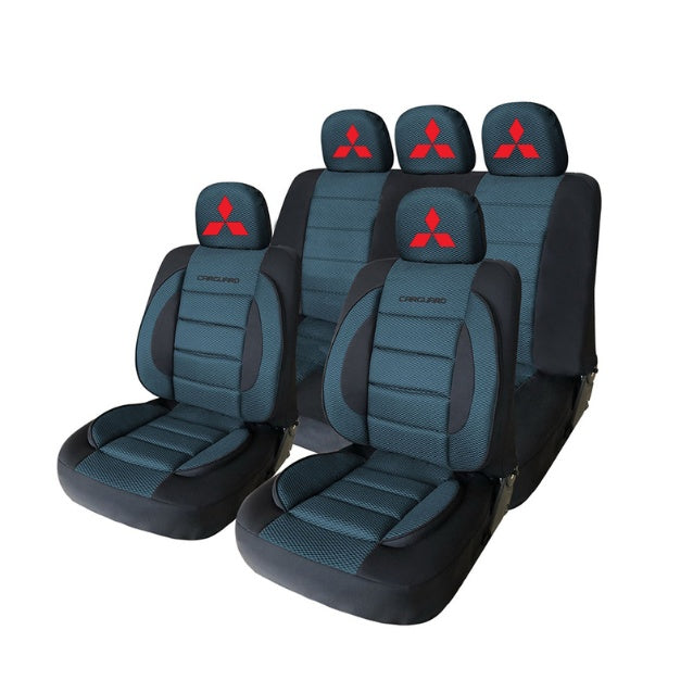 Set Huse Scaune Universale Premium Carguard Personalizate cu Mitsubishi – Negru/Albastru