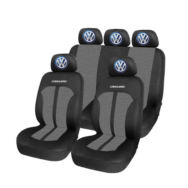Set Huse Scaune Universale Premium Carguard Personalizate cu Volkswagen – Negru/Gri