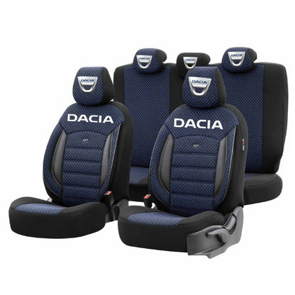 Set Huse Scaune Universale Premium OTOM Personalizate cu Dacia – Negru/Albastru