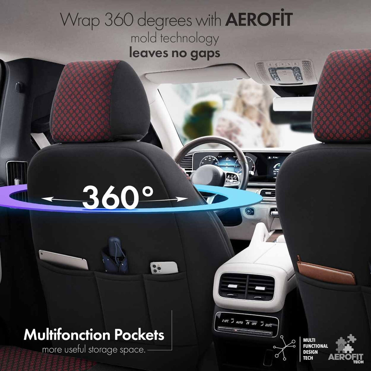 Set Huse Scaune Universale Premium OTOM Personalizate cu Opel – Negru/Visiniu (Copy 1)