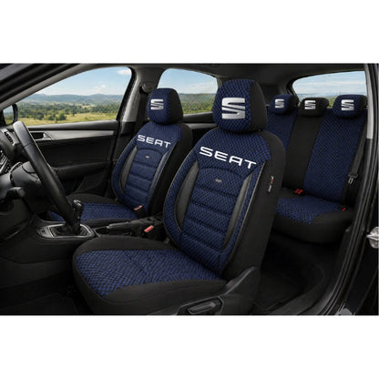 Set Huse Scaune Universale Premium OTOM Personalizate cu Seat – Negru/Albastru