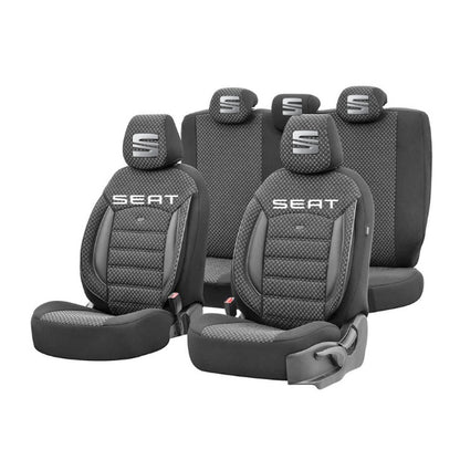Set Huse Scaune Universale Premium OTOM Personalizate cu Seat – Negru/Gri