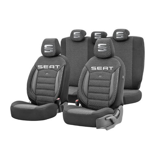 Set Huse Scaune Universale Premium OTOM Personalizate cu Seat – Negru/Gri