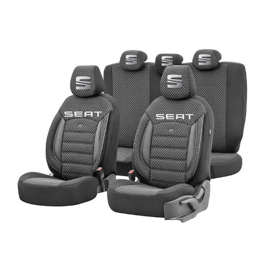 Set Huse Scaune Universale Premium OTOM Personalizate cu Seat – Negru/Gri