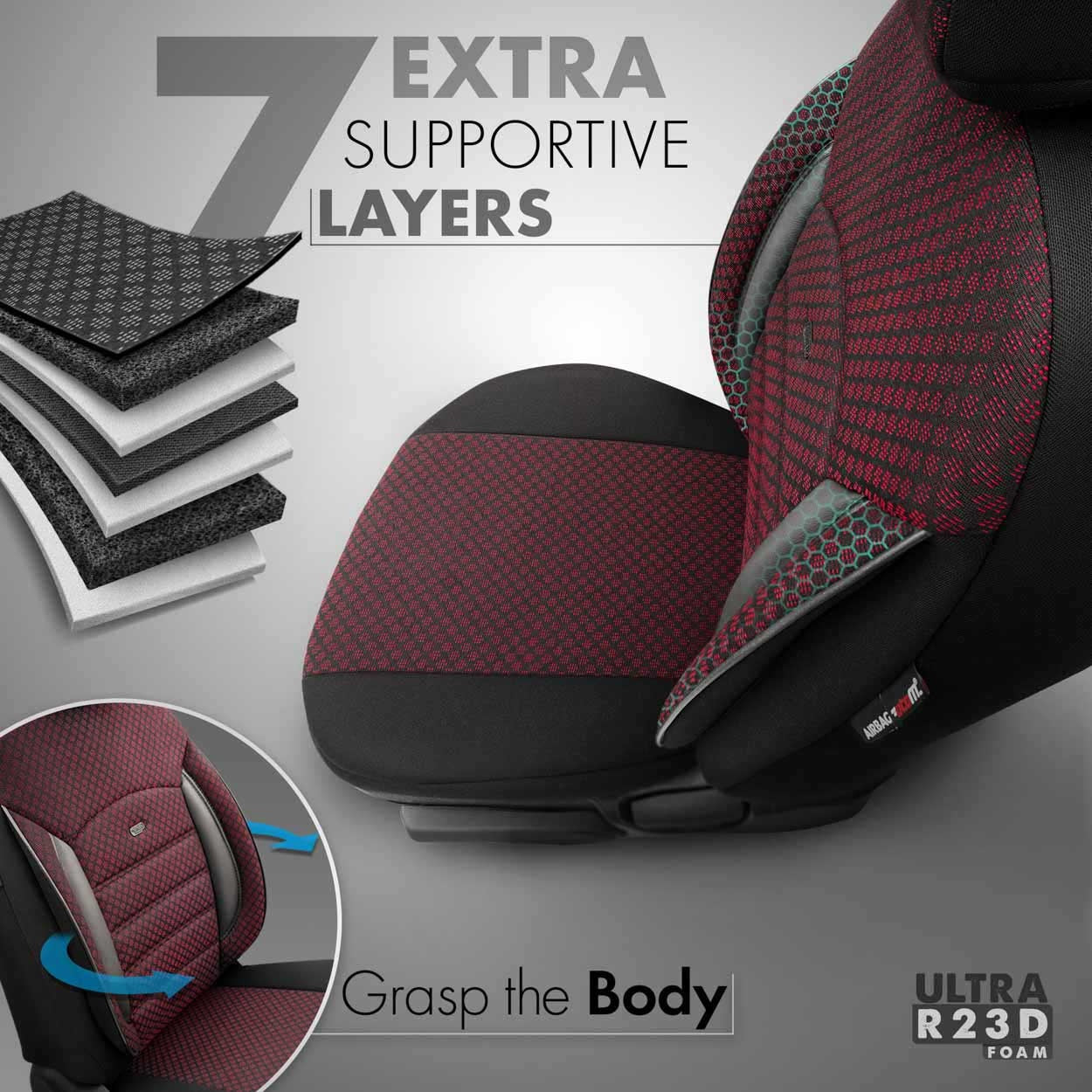 Set Huse Scaune Universale Premium OTOM Personalizate cu Skoda – Negru/Visiniu