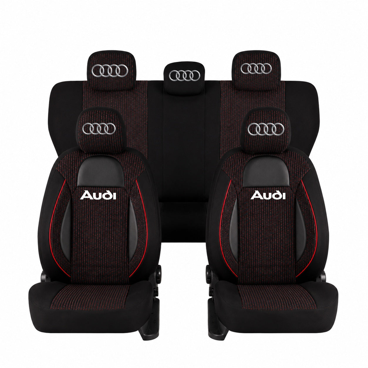 Set Huse Scaune Universale Racing, Negru Personalizate cu Audi