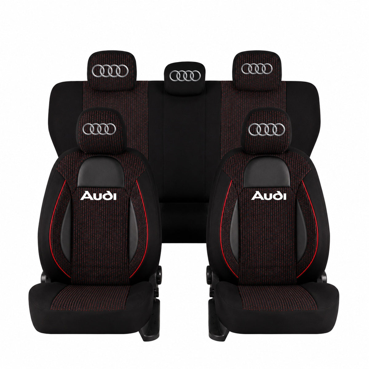Set Huse Scaune Universale Racing, Negru Personalizate cu Audi
