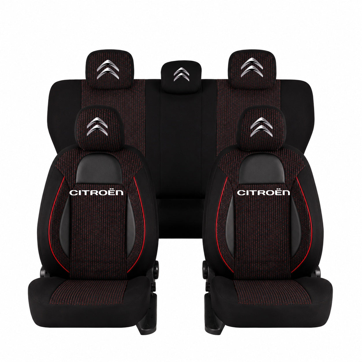 Set Huse Scaune Universale Racing, Negru Personalizate cu Citroen
