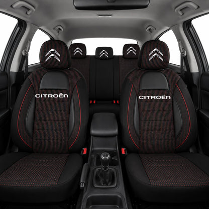 Set Huse Scaune Universale Racing, Negru Personalizate cu Citroen