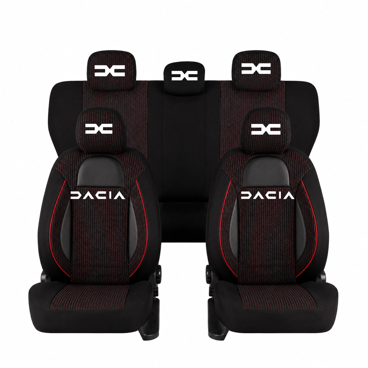 Set Huse Scaune Universale Racing Negru Personalizate cu Dacia Nou