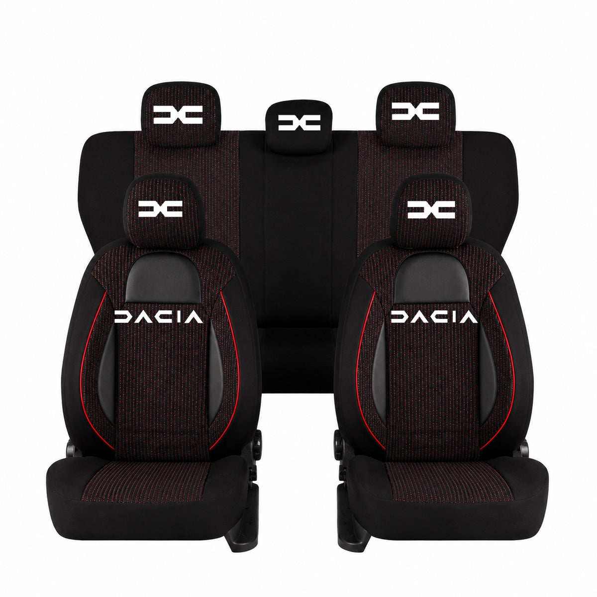 Set Huse Scaune Universale Racing Negru Personalizate cu Dacia Nou