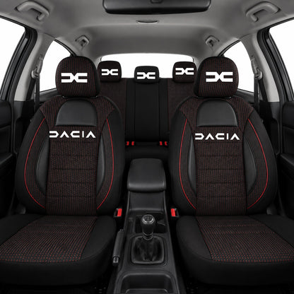 Set Huse Scaune Universale Racing Negru Personalizate cu Dacia Nou