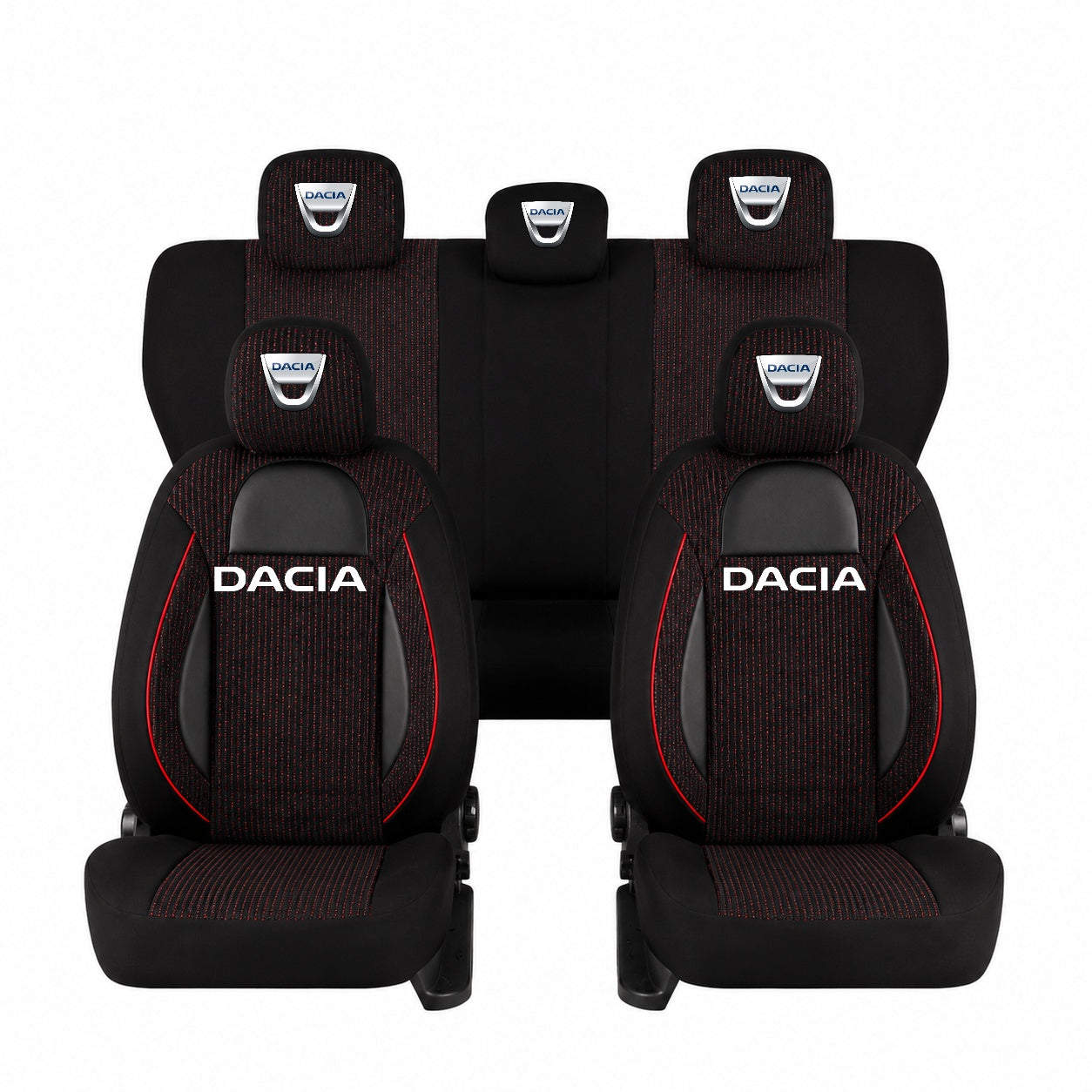 Set Huse Scaune Universale Racing Negru Personalizate cu Dacia