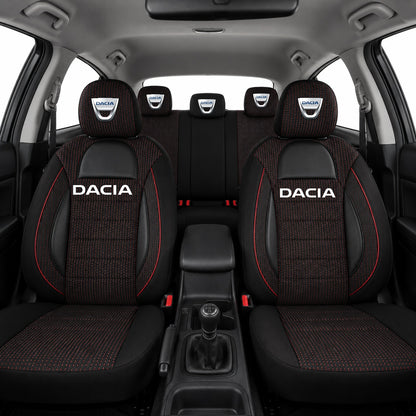 Set Huse Scaune Universale Racing Negru Personalizate cu Dacia