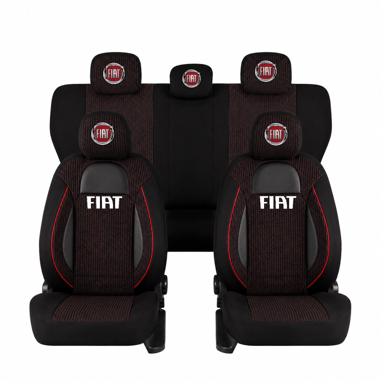 Set Huse Scaune Universale Racing Negru Personalizate cu Fiat