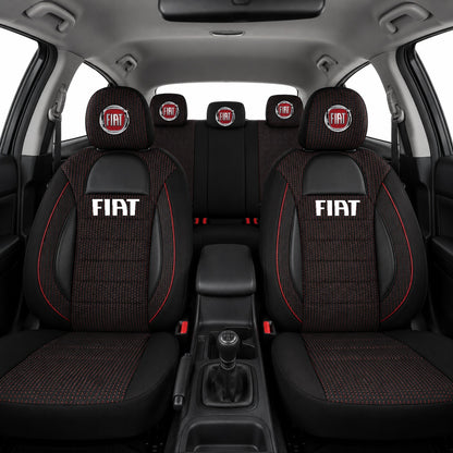Set Huse Scaune Universale Racing Negru Personalizate cu Fiat