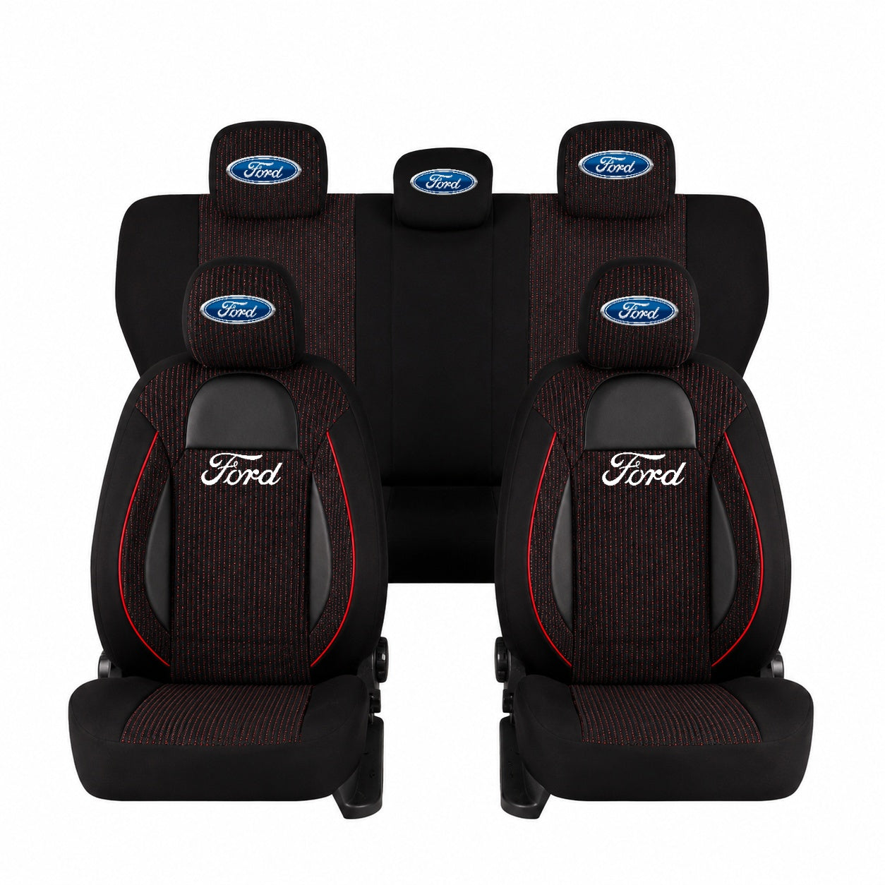 Set Huse Scaune Universale Racing Negru Personalizate cu Ford