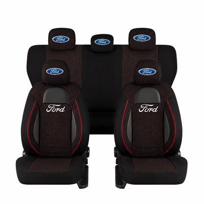 Set Huse Scaune Universale Racing Negru Personalizate cu Ford