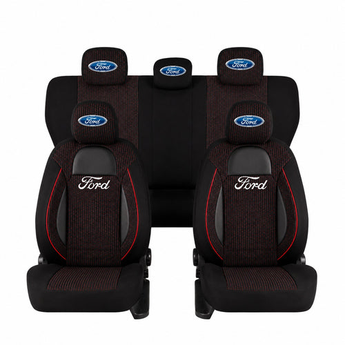 Set Huse Scaune Universale Racing Negru Personalizate cu Ford