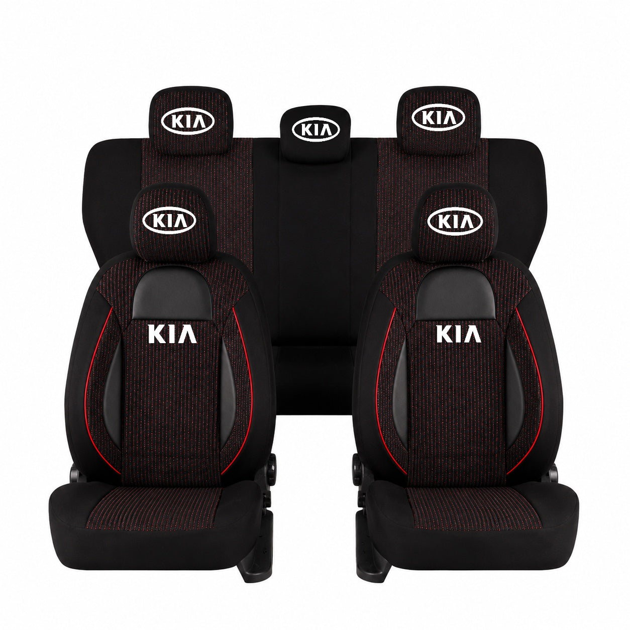 Set Huse Scaune Universale Racing Negru Personalizate cu Kia