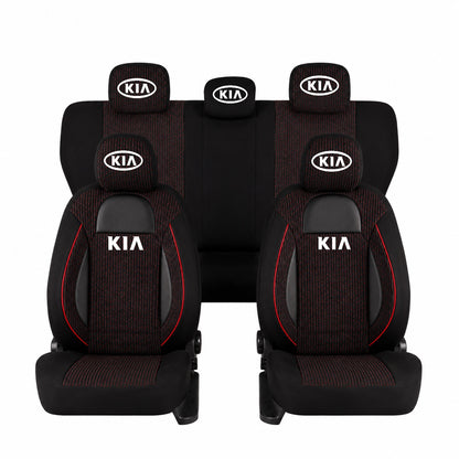 Set Huse Scaune Universale Racing Negru Personalizate cu Kia