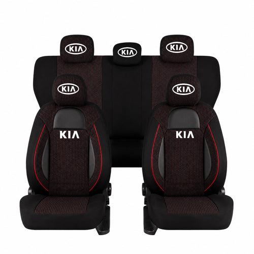 Set Huse Scaune Universale Racing Negru Personalizate cu Kia