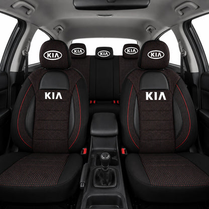 Set Huse Scaune Universale Racing Negru Personalizate cu Kia