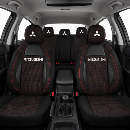 Set Huse Scaune Universale Racing, Negru Personalizate cu Mitsubishi