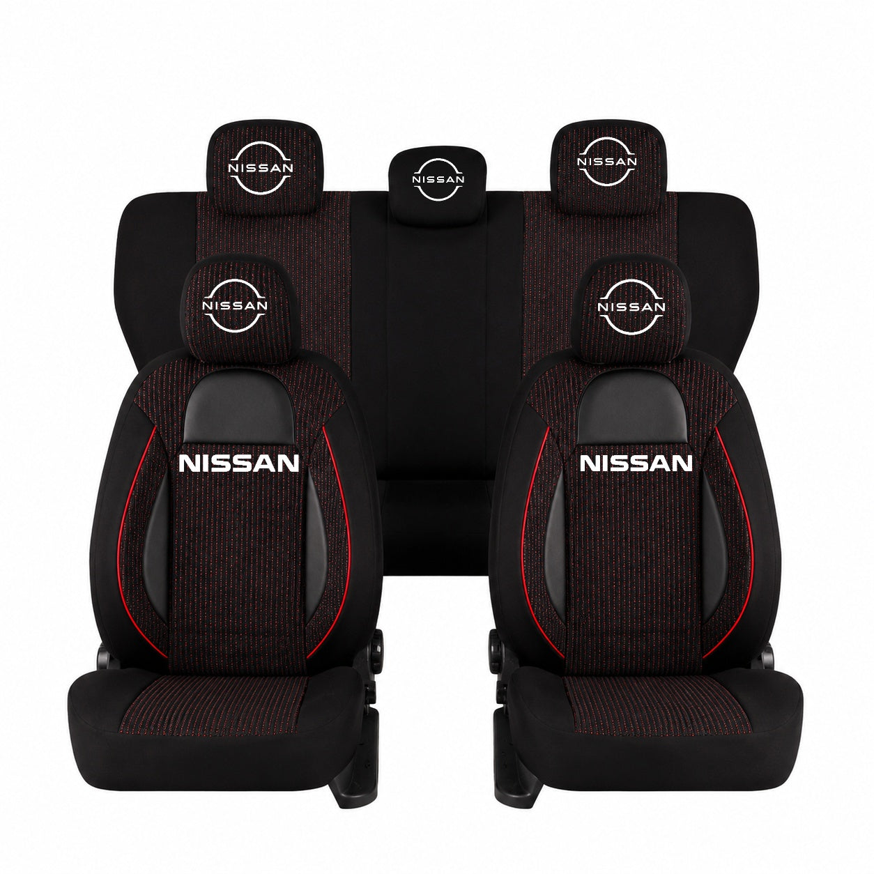 Set Huse Scaune Universale Racing, Negru Personalizate cu Nissan Nou
