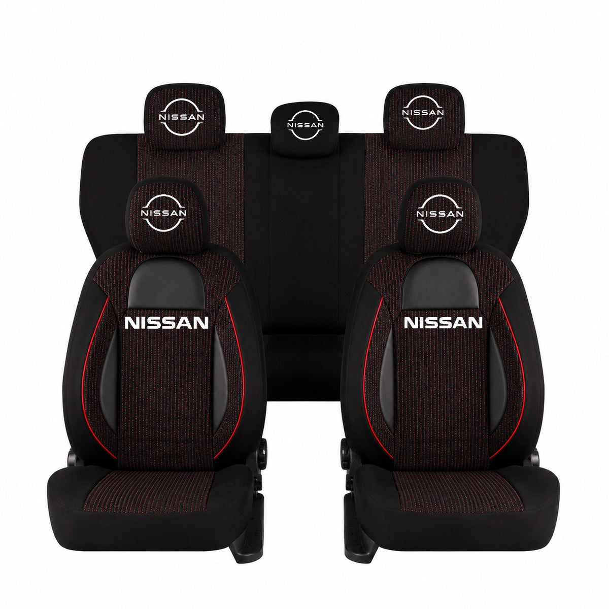 Set Huse Scaune Universale Racing, Negru Personalizate cu Nissan Nou