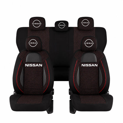 Set Huse Scaune Universale Racing, Negru Personalizate cu Nissan Nou