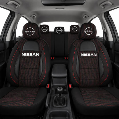 Set Huse Scaune Universale Racing, Negru Personalizate cu Nissan Nou