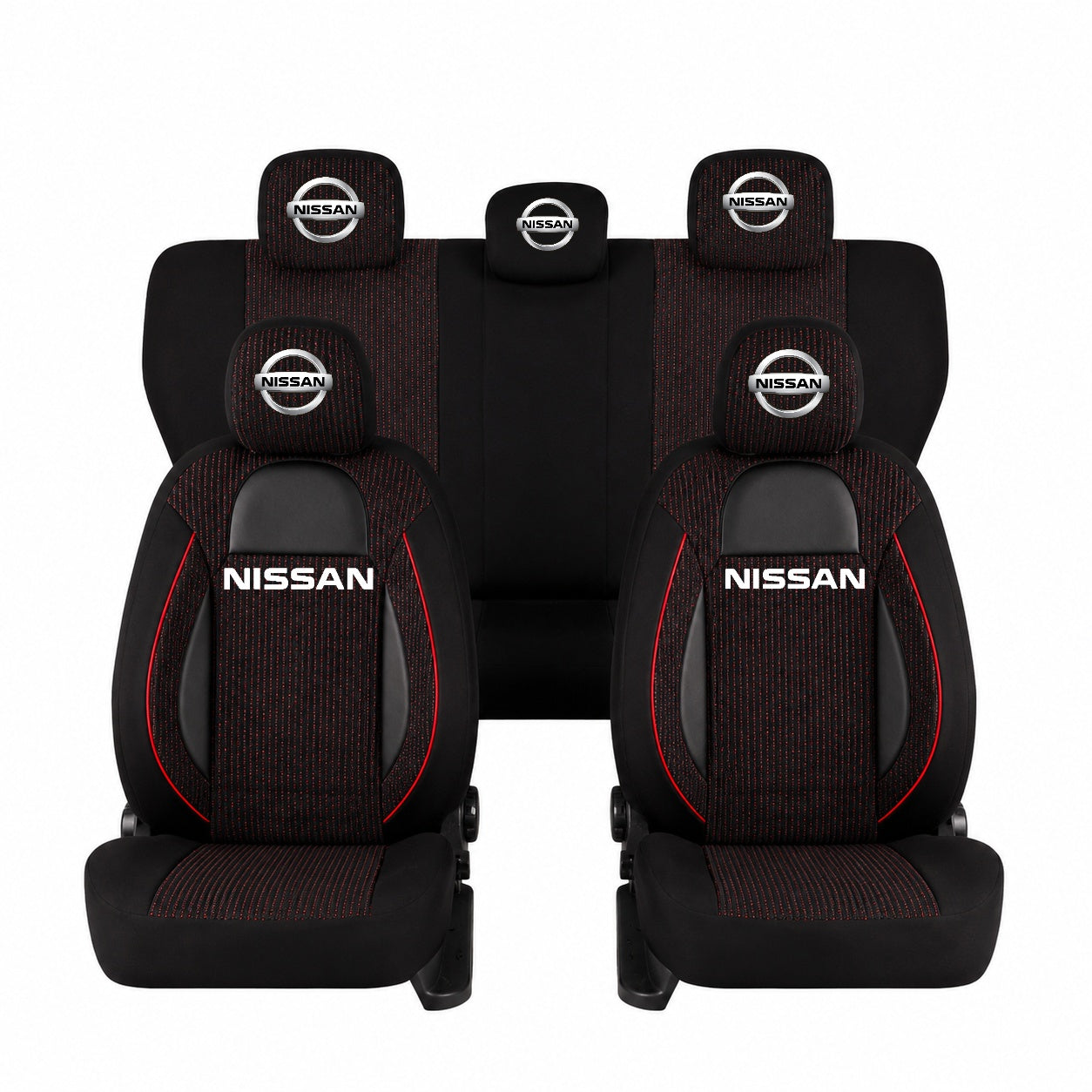 Set Huse Scaune Universale Racing Negru Personalizate cu Nissan