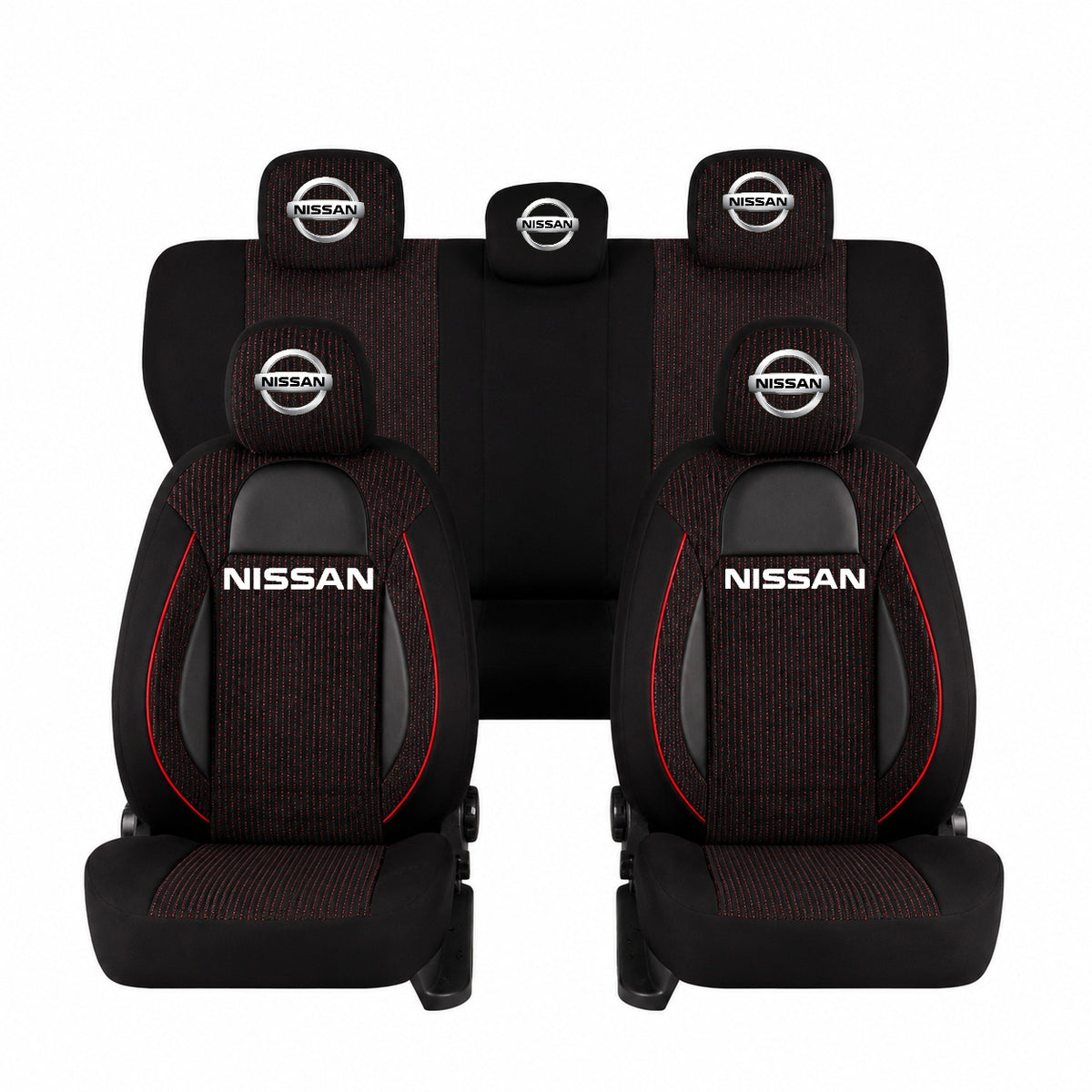 Set Huse Scaune Universale Racing Negru Personalizate cu Nissan