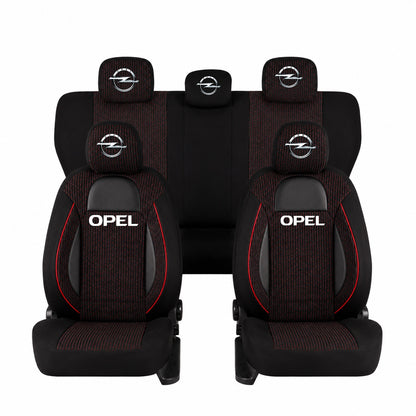 Set Huse Scaune Universale Racing Negru Personalizate cu Opel